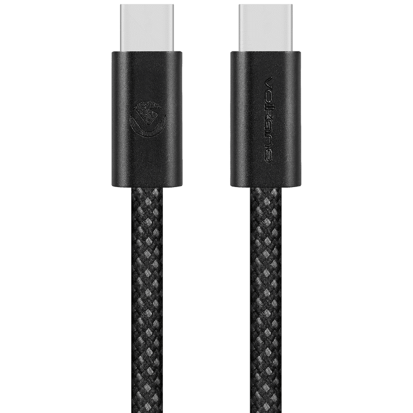 Volkano Weave Series 60w USB C to USB C 1.2m-Black
