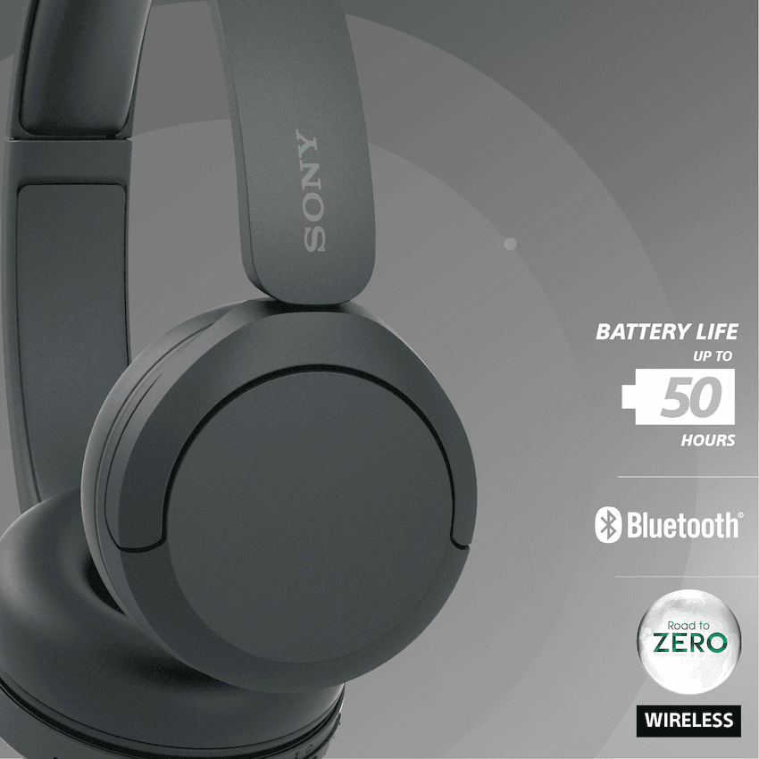 Sony WH-CH520 Bluetooth On-Ear Headphones (Black)