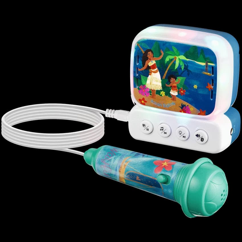 Disney Moana 2 Mini Bluetooth Karaoke Machine with Belt Hook
