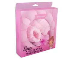 Spa Headband, Wristband & Hair Clip Set