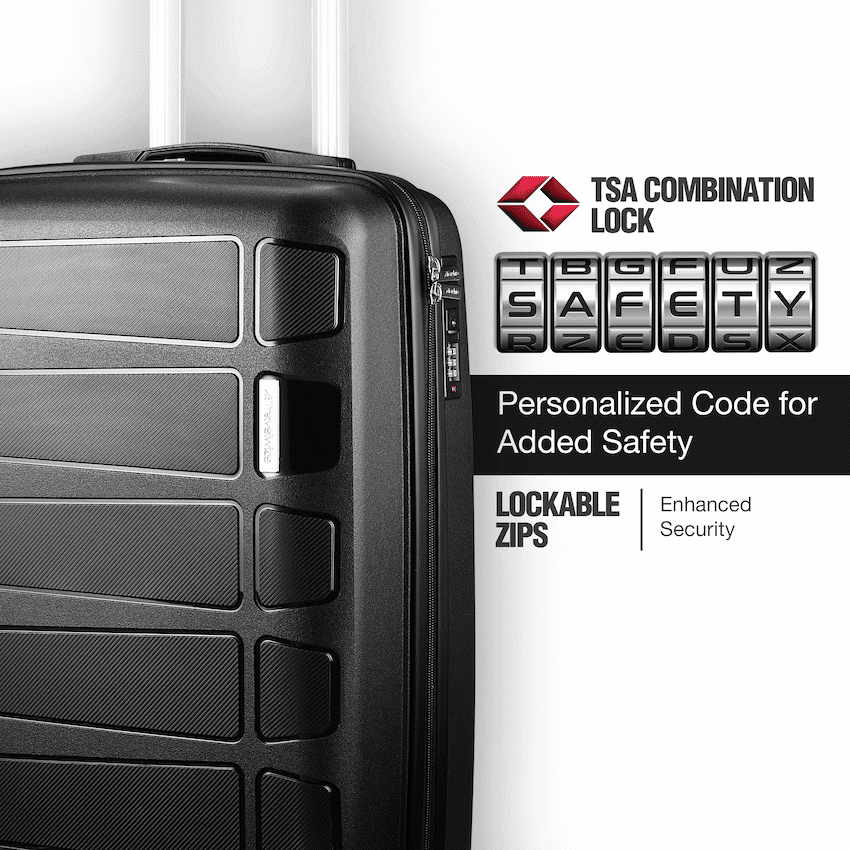 Travelwize Tourer PP 3Pc 4-wheel Spinner Luggage Set Black