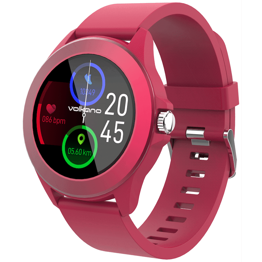 Volkano Splash Series Round Smartwatch - Red