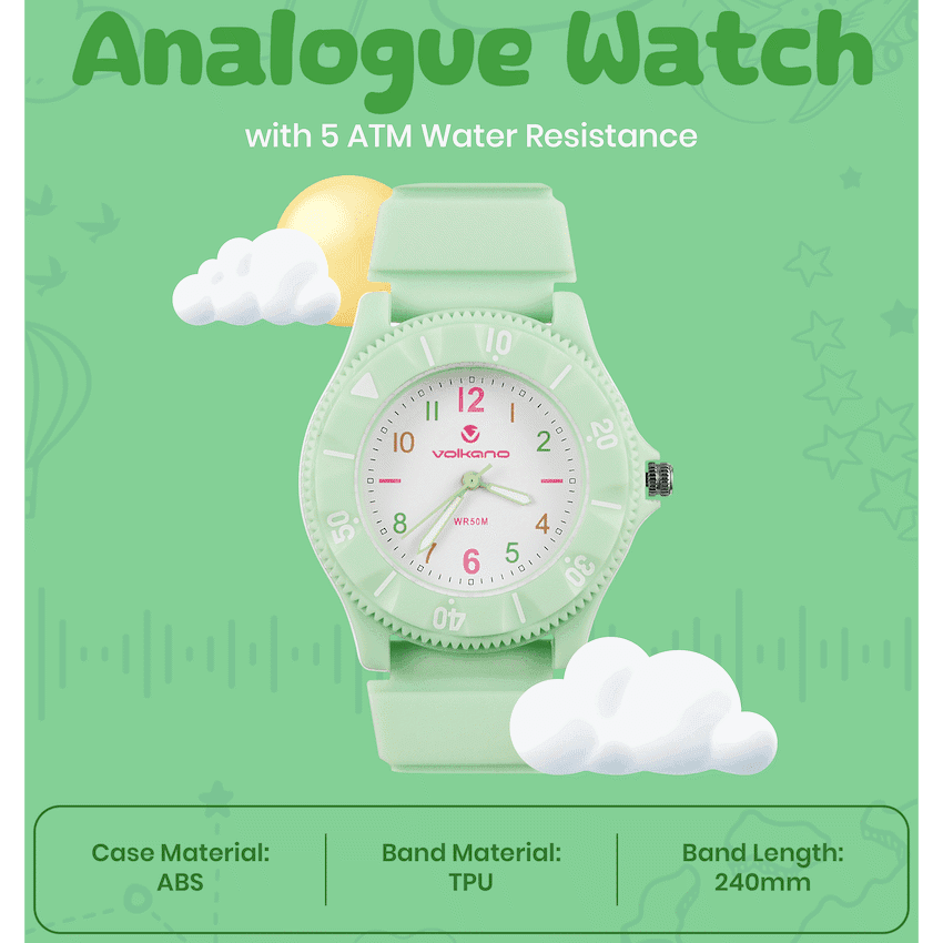Volkano Mallow Series Kids Analogue Watch - Green