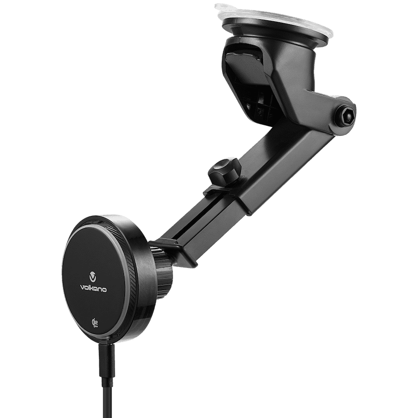 Volkano Sentinel Series Qi2.2 Magnetic Wireless Charging Car Dash Mount Phone Holder - Black