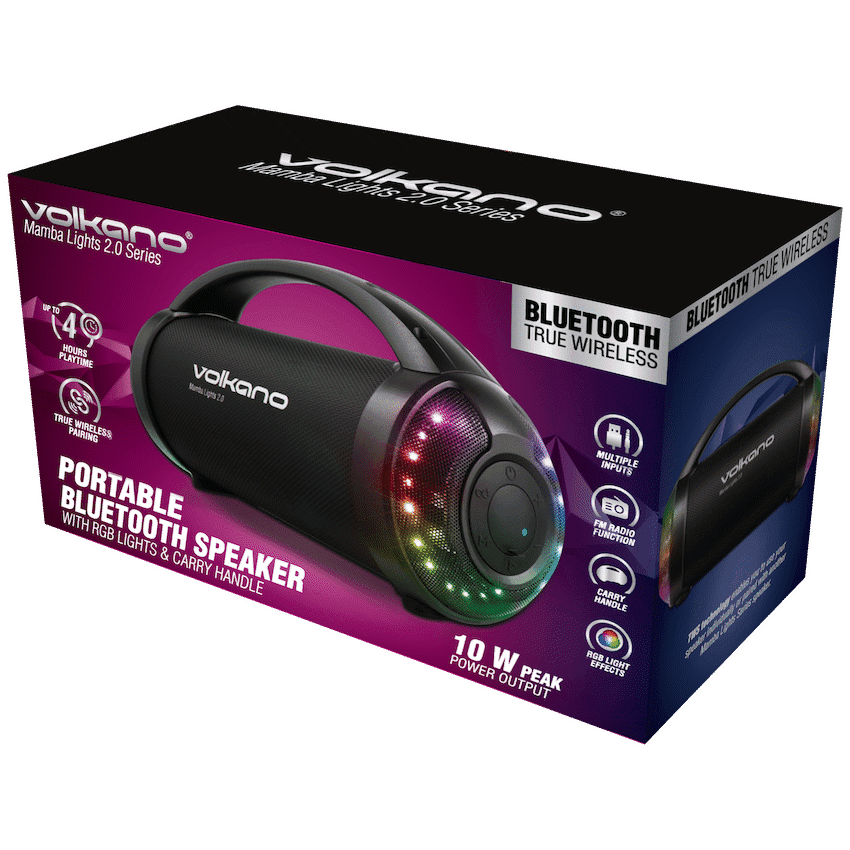 Volkano Mamba Lights 2.0 Series Bluetooth Speaker with RGB Light