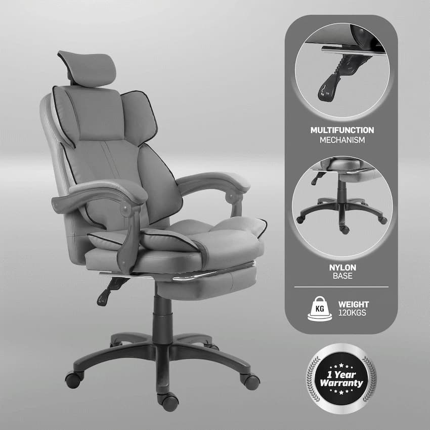Everfurn Emperor High Back Chair - Grey