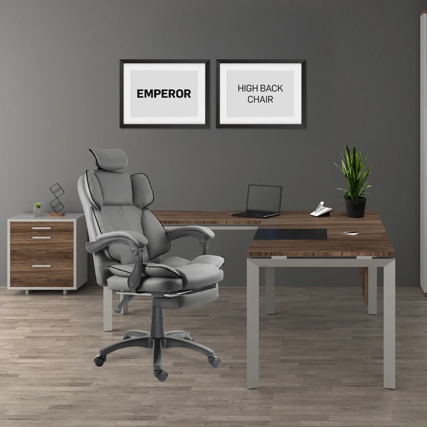 Everfurn Emperor High Back Chair - Grey