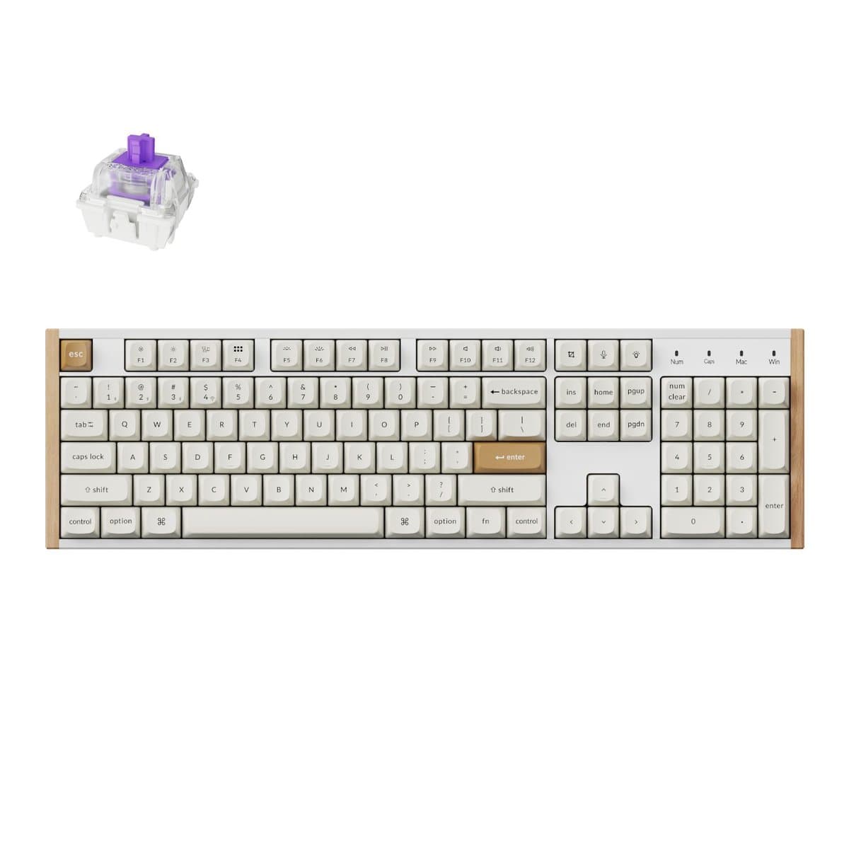 Keychron K10 HE Special Edition Full-size Hot-Swap Gateron Dbl-Rail Nebula Switch RGB Wireless Keyboard - White (Wood + Al)