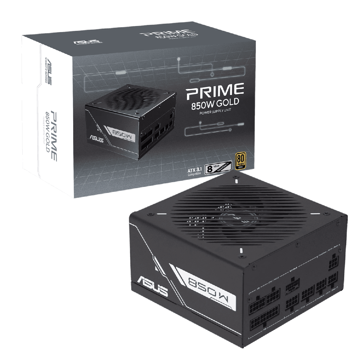 ASUS Prime 850W 80PLUS Gold Black Edition PCIe 5.0 Modular Power Supply